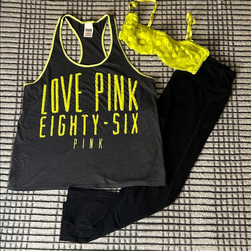 PINK Victoria's Secret Neon Lounge Set (M/L)